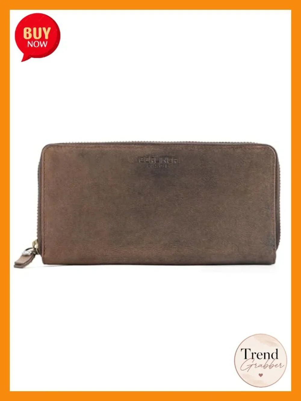 Genuine Leather Zip Wallet Women, RFID Blocking, Fits Phone, Gift Box